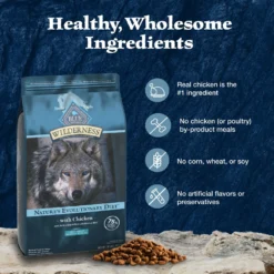 Blue Buffalo Wilderness Large Breed Healthy Weight Adult High Protein Natural Chicken & Wholesome Grains Dry Dog Food, 28-lb Bag -Pawsphoria Sales Store 735550 PT5. AC SS1800 V1694547774