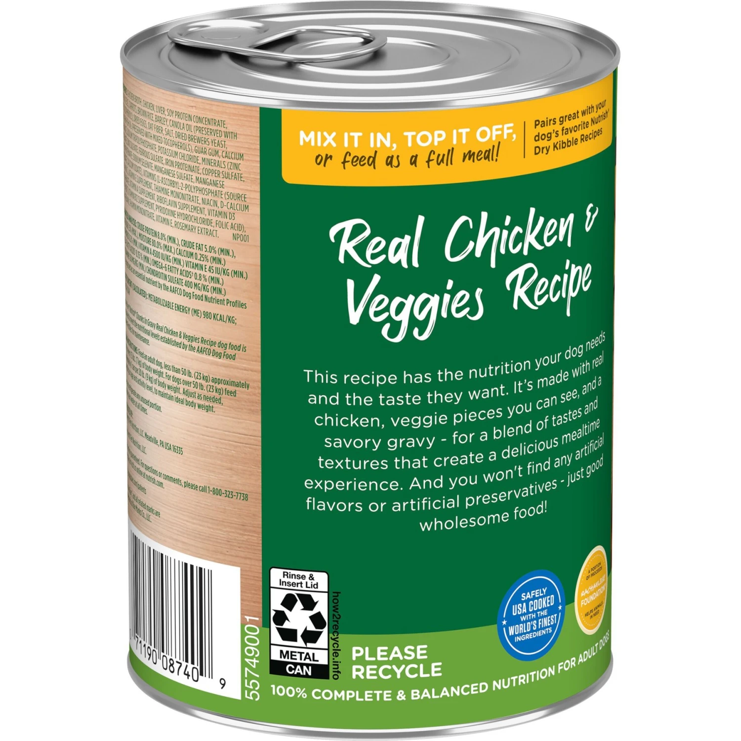 Rachael Ray Nutrish Chunks In Gravy Real Chicken & Veggies Dog Wet Food, 13-oz Can, 12 Count 2 Rachael Ray Nutrish Chunks In Gravy Real Chicken & Veggies Dog Wet Food, 13-oz Can, 12 Count - Image 2