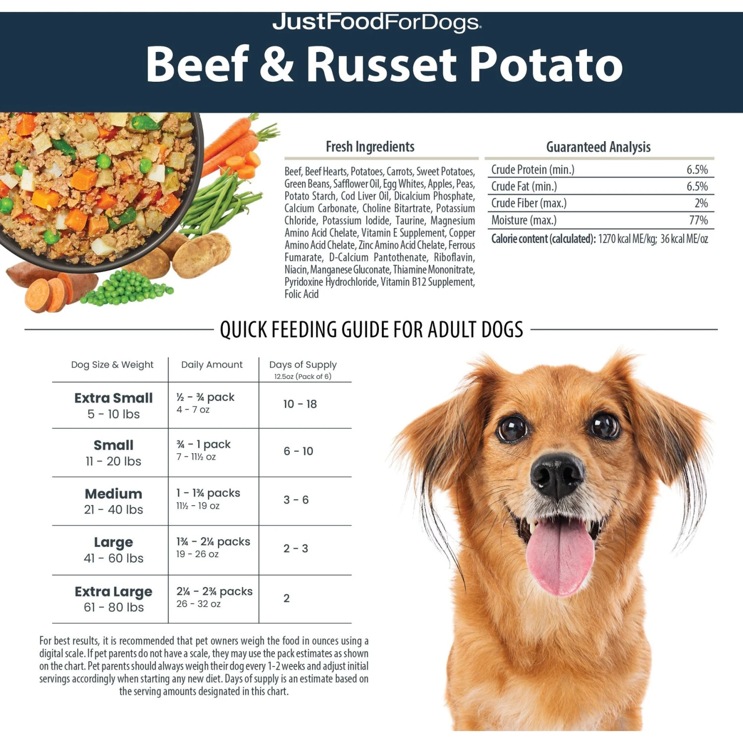 JustFoodForDogs Pantry Fresh Beef & Russet Potato Fresh Dog Food 8 JustFoodForDogs Pantry Fresh Beef & Russet Potato Fresh Dog Food - Image 8