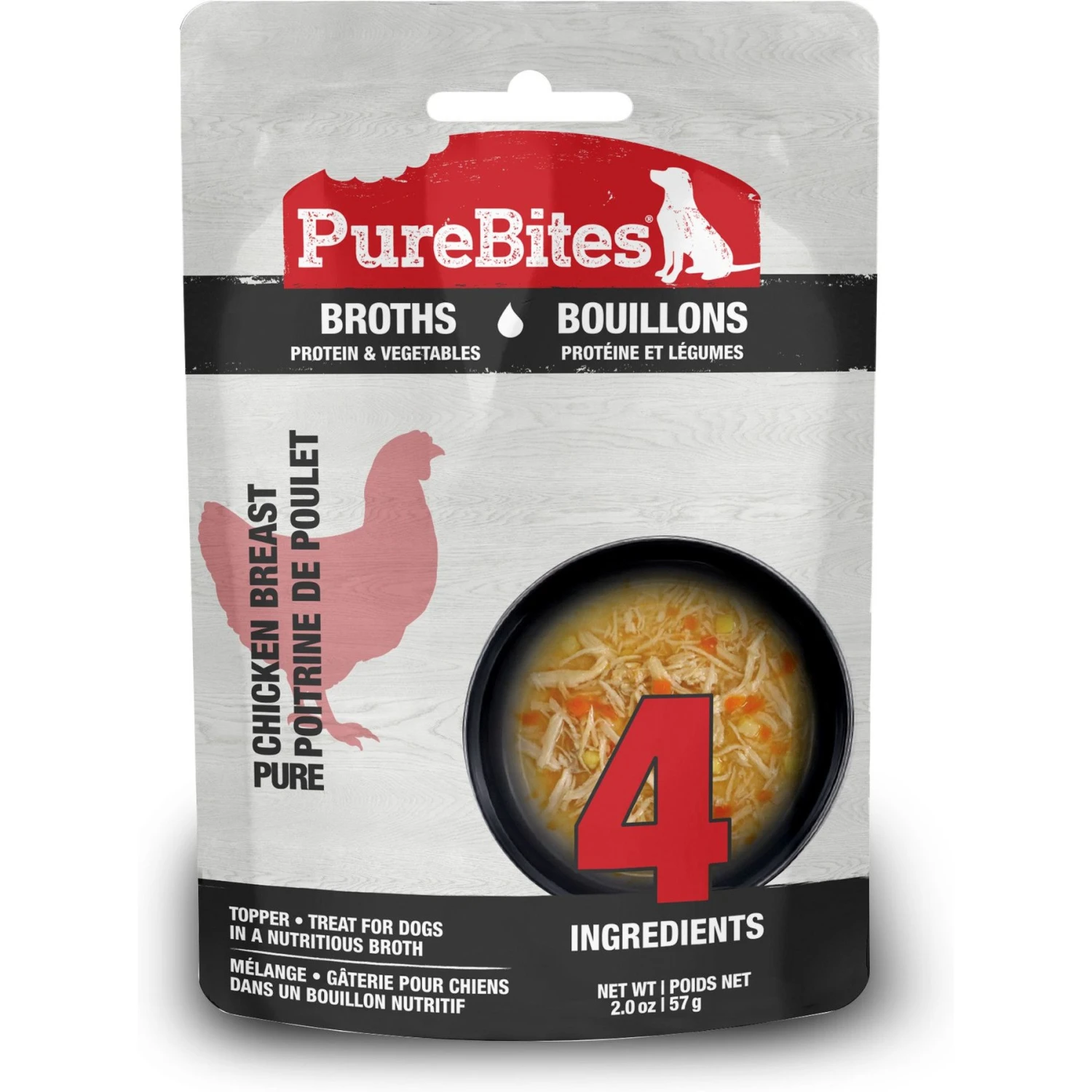 PureBites Broth Chicken & Vegetables Dog Food Topping, 2-oz Bag 1 PureBites Broth Chicken & Vegetables Dog Food Topping, 2-oz Bag