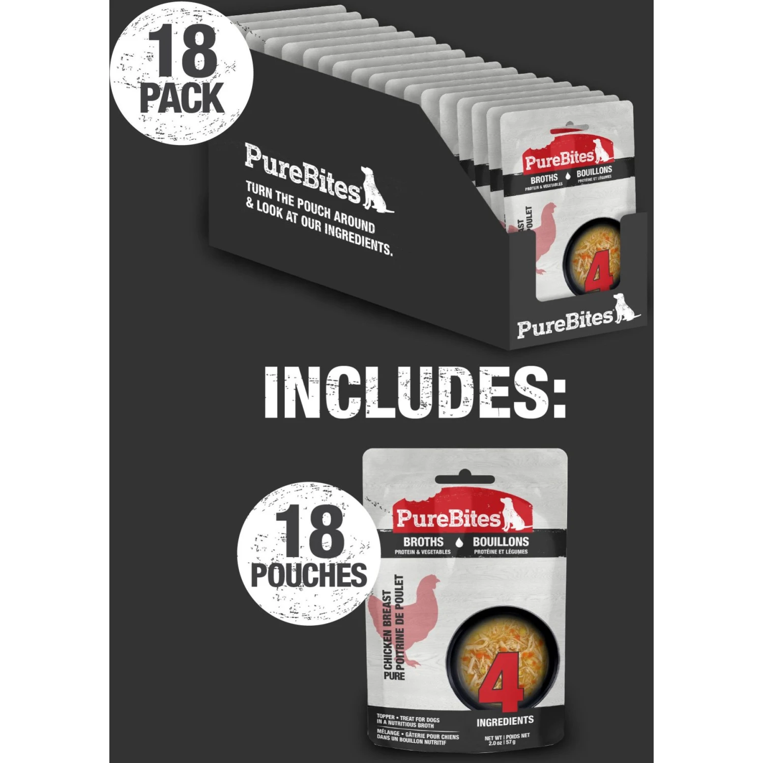 PureBites Broth Chicken & Vegetables Dog Food Topping, 2-oz Bag 6 PureBites Broth Chicken & Vegetables Dog Food Topping, 2-oz Bag - Image 6