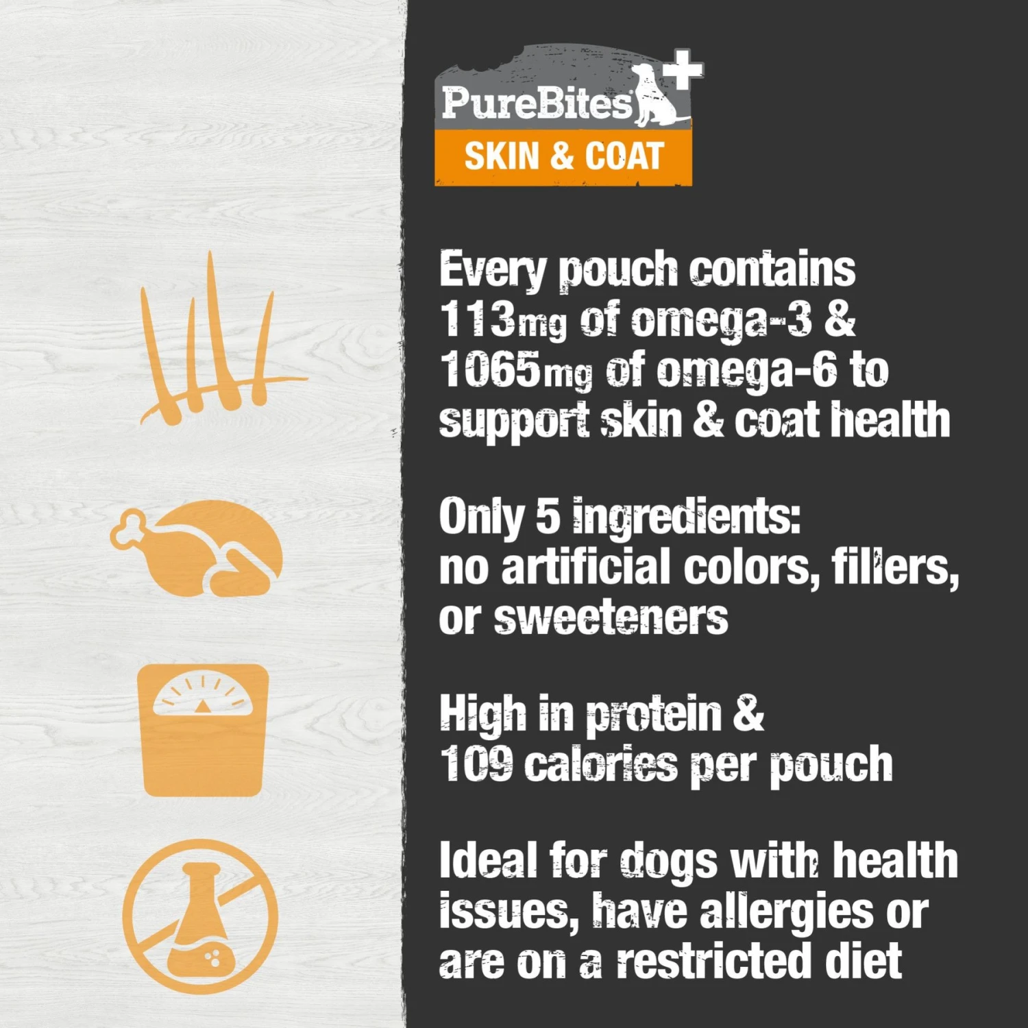 PureBites Plus Squeezables- Skin & Coat Dog Food Toppings 5 PureBites Plus Squeezables- Skin & Coat Dog Food Toppings - Image 5