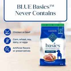Blue Buffalo Basics Skin & Stomach Care Grain-Free Formula Duck & Potato Recipe Adult Dry Dog Food -Pawsphoria Sales Store 75650 PT5. AC SS1800 V1646259087