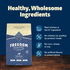 Blue Buffalo Freedom Senior Chicken Recipe Grain-Free Dry Dog Food -Pawsphoria Sales Store 75733 PT5. AC SS1800 V1649107895