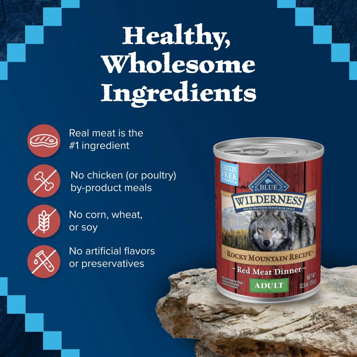 Blue Buffalo Wilderness Rocky Mountain Recipe Red Meat Dinner Adult Grain-Free Canned Dog Food 6 Blue Buffalo Wilderness Rocky Mountain Recipe Red Meat Dinner Adult Grain-Free Canned Dog Food - Image 6