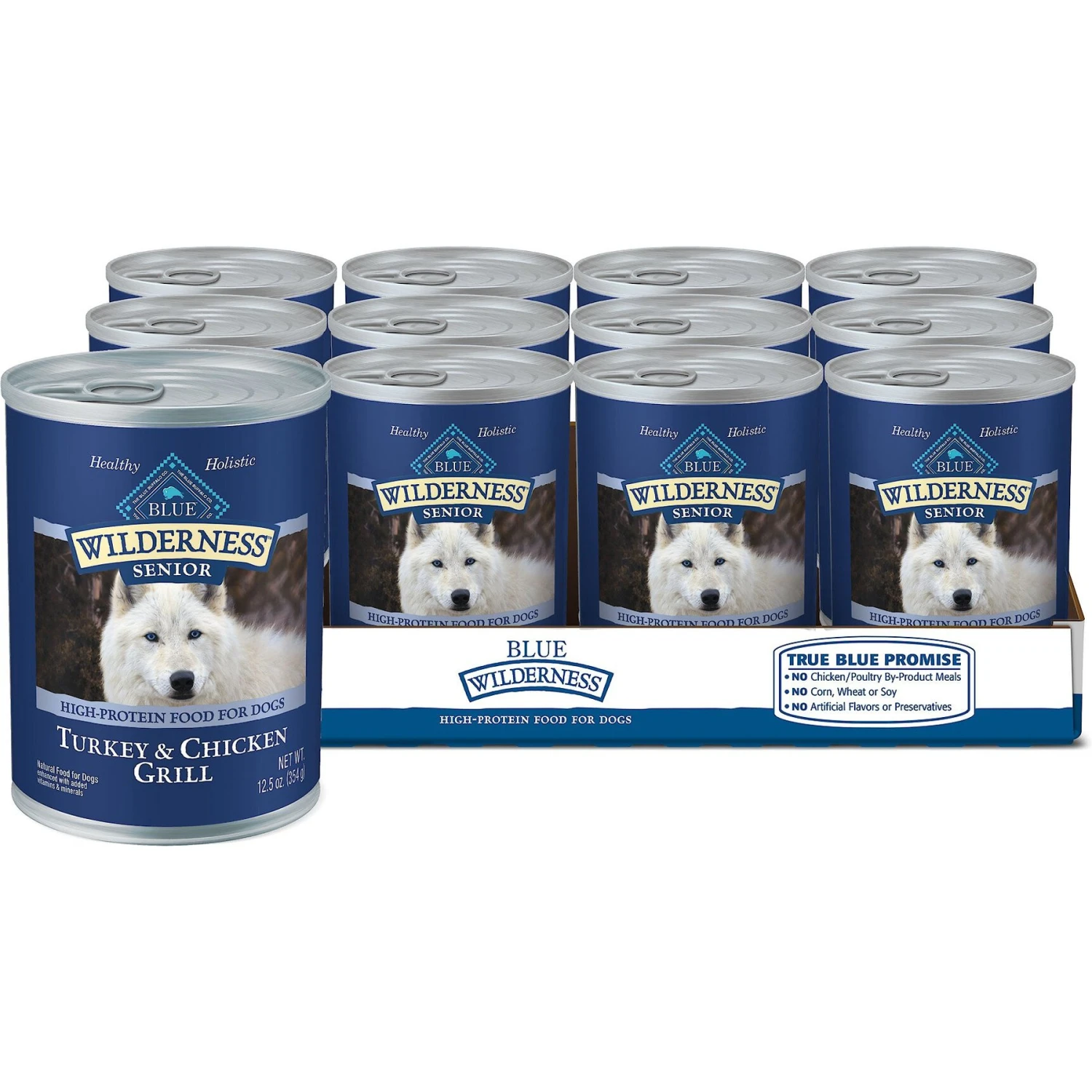 Blue Buffalo Wilderness Turkey & Chicken Grill Grain-Free Senior Canned Dog Food 1 Blue Buffalo Wilderness Turkey & Chicken Grill Grain-Free Senior Canned Dog Food