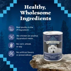 Blue Buffalo Wilderness Turkey & Chicken Grill Grain-Free Senior Canned Dog Food 13 Blue Buffalo Wilderness Turkey & Chicken Grill Grain-Free Senior Canned Dog Food -Pawsphoria Sales Store 75766 PT5. AC SS1800 V1646785283