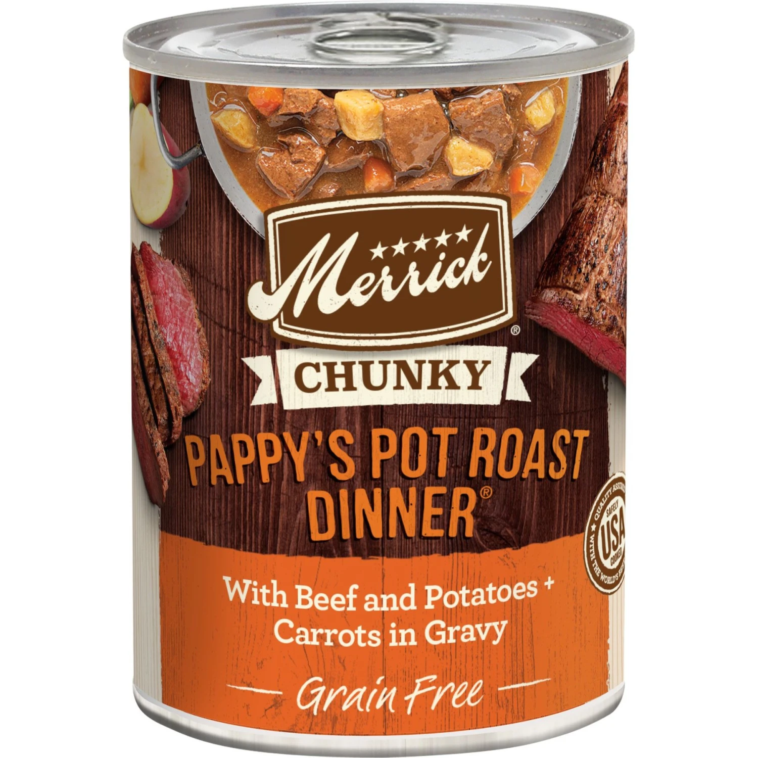 Merrick Chunky Grain-Free Wet Dog Food Pappy's Pot Roast Dinner 1 Merrick Chunky Grain-Free Wet Dog Food Pappy's Pot Roast Dinner