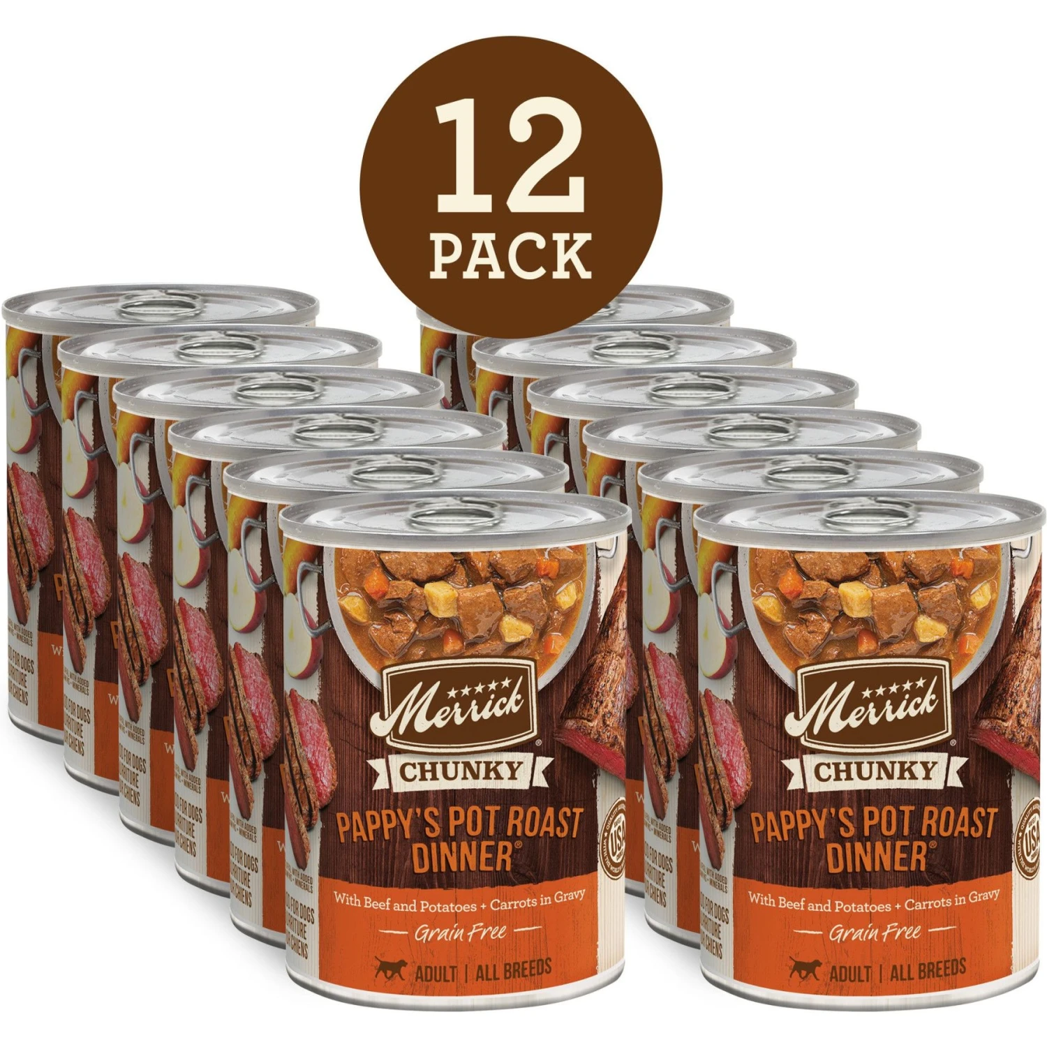 Merrick Chunky Grain-Free Wet Dog Food Pappy's Pot Roast Dinner 2 Merrick Chunky Grain-Free Wet Dog Food Pappy's Pot Roast Dinner - Image 2