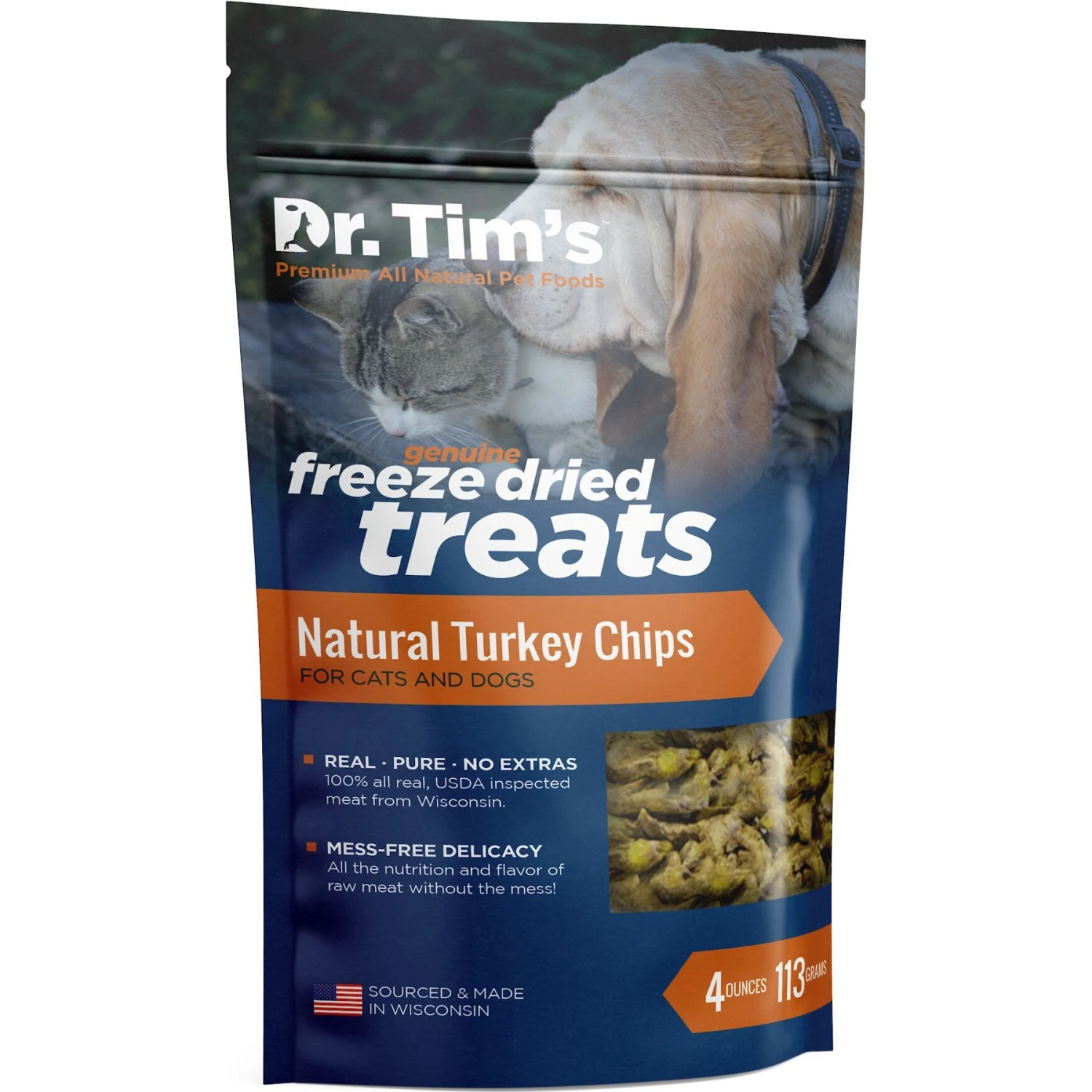 Dr. Tim's Natural Turkey Chips Genuine Freeze-Dried Dog & Cat Treats 1 Dr. Tim's Natural Turkey Chips Genuine Freeze-Dried Dog & Cat Treats