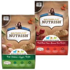 Rachael Ray Nutrish Real Chicken & Veggies Recipe Dry Dog Food & Rachael Ray Nutrish Real Beef, Pea, & Brown Rice Recipe Dry Dog Food