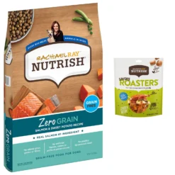 Rachael Ray Nutrish Zero Grain Natural Salmon & Sweet Potato Recipe Grain-Free Dry Dog Food & Rachael Ray Nutrish Savory Roasters Roasted Chicken Grain-Free Recipe Dog Treats