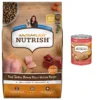 Rachael Ray Nutrish Real Turkey, Brown Rice & Venison Recipe Health Weight Dry Dog Food & Rachael Ray Nutrish Gentle Digestion Real Chicken, Pumpkin & Salmon Canned Dog Food, 13-oz, Case Of 12