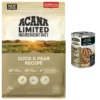 ACANA Premium Chunks Duck Recipe In Bone Broth Grain-Free Wet Dog Food, 12.8-oz Can, Case Of 12 & ACANA Singles Limited Ingredient Duck & Pear Grain-Free Dry Dog Food