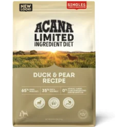 ACANA Premium Chunks Duck Recipe In Bone Broth Grain-Free Wet Dog Food, 12.8-oz Can, Case Of 12 & ACANA Singles Limited Ingredient Duck & Pear Grain-Free Dry Dog Food -Pawsphoria Sales Store 774462 PT5. AC SS1800 V1676904552