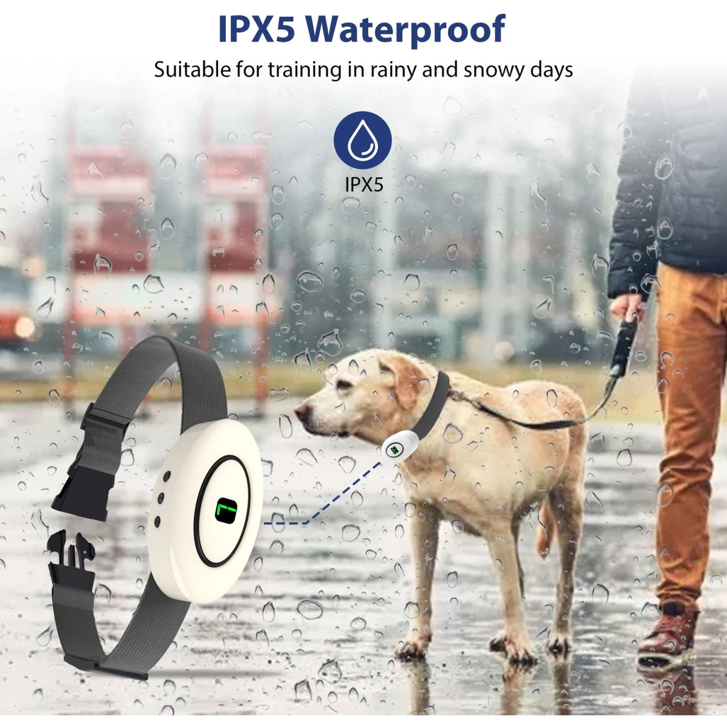 Petdiary B360 Rechargeable Static Dog Bark Collar, White, Small 4 Petdiary B360 Rechargeable Static Dog Bark Collar, White, Small - Image 4