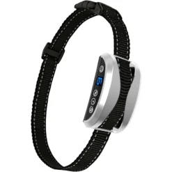 Petdiary 165-S Rechargeable Static Dog Bark Collar, Silver, Small