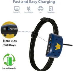Petdiary B320 Rechargeable Static Dog Bark Collar, Blue, Small -Pawsphoria Sales Store 778854 PT4. AC SS1800 V1680645061