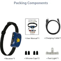 Petdiary B320 Rechargeable Static Dog Bark Collar, Blue, Small -Pawsphoria Sales Store 778854 PT7. AC SS1800 V1680645001