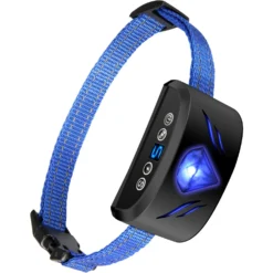 Petdiary B330 Static Rechargeable Dog Bark Collar, Black, Small