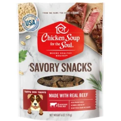 Chicken Soup For The Soul Large Breed Puppy Chicken, Turkey & Brown Rice Recipe Dry Dog Food & Chicken Soup For The Soul Savory Snacks Beef Dog Treat -Pawsphoria Sales Store 782070 PT5. AC SS1800 V1677095423