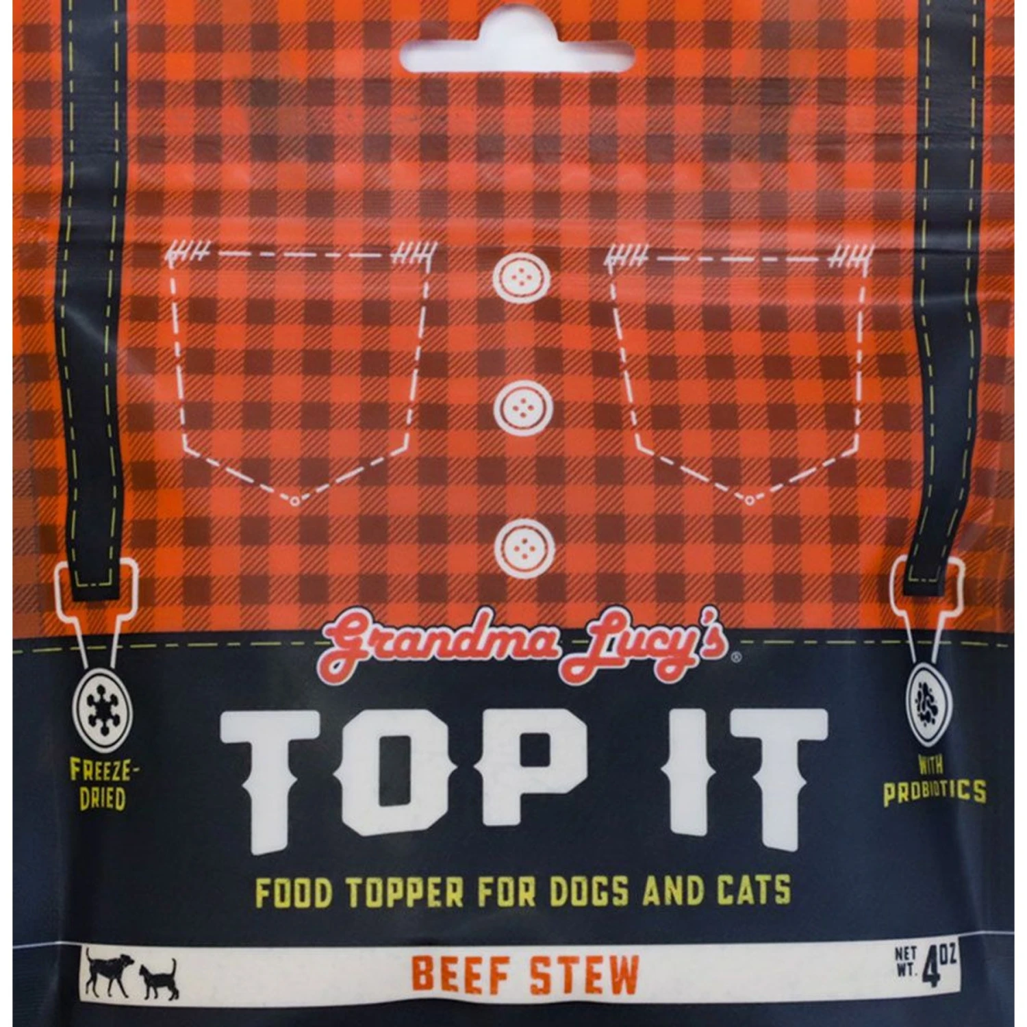 Grandma Lucy's Top It Beef Stew Grain-Free Dry Dog & Cat Food Topping, 4-oz Bag 1 Grandma Lucy's Top It Beef Stew Grain-Free Dry Dog & Cat Food Topping, 4-oz Bag