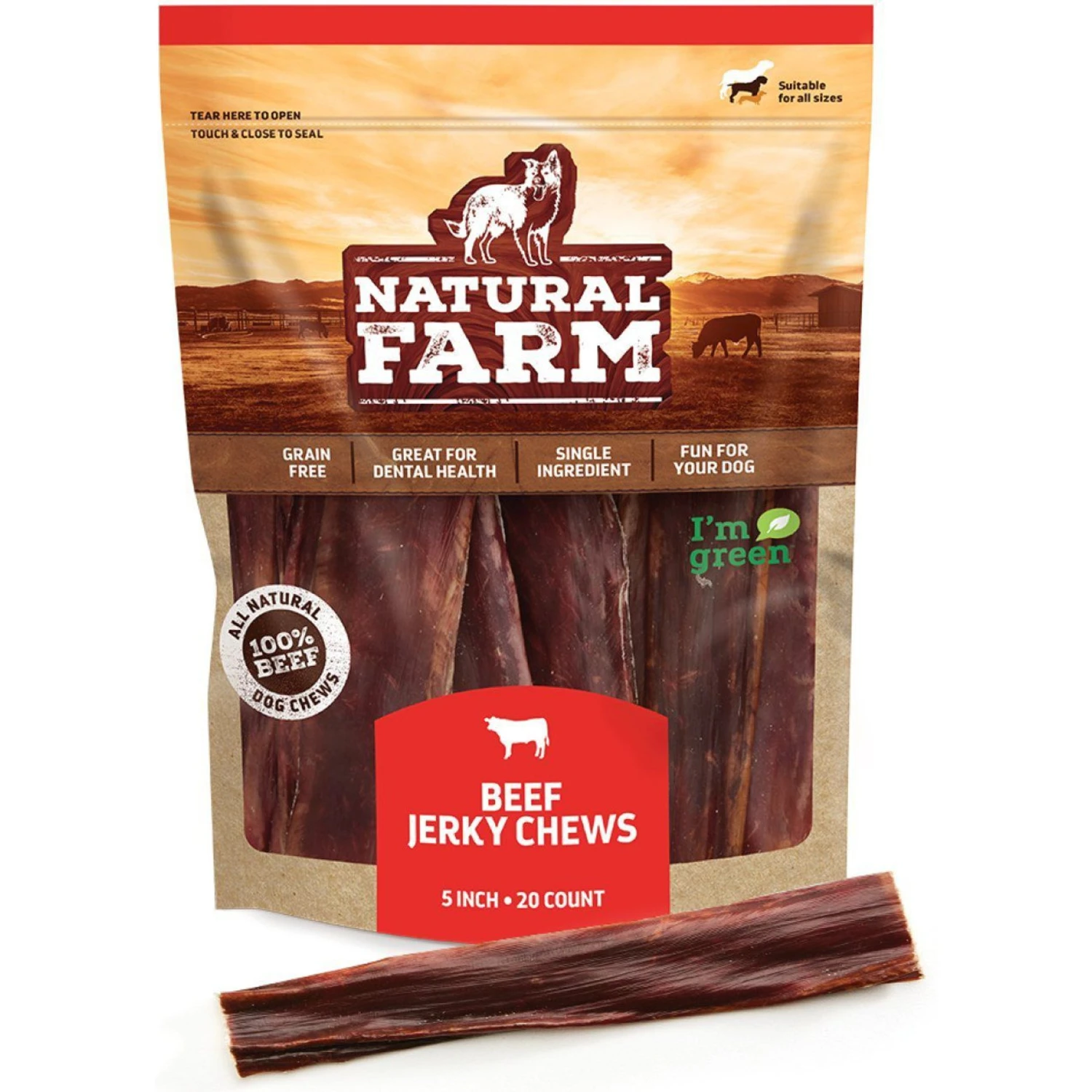 Natural Farm Gullet Jerky Sticks Dog Treats, 5-in, 20 Count 1 Natural Farm Gullet Jerky Sticks Dog Treats, 5-in, 20 Count