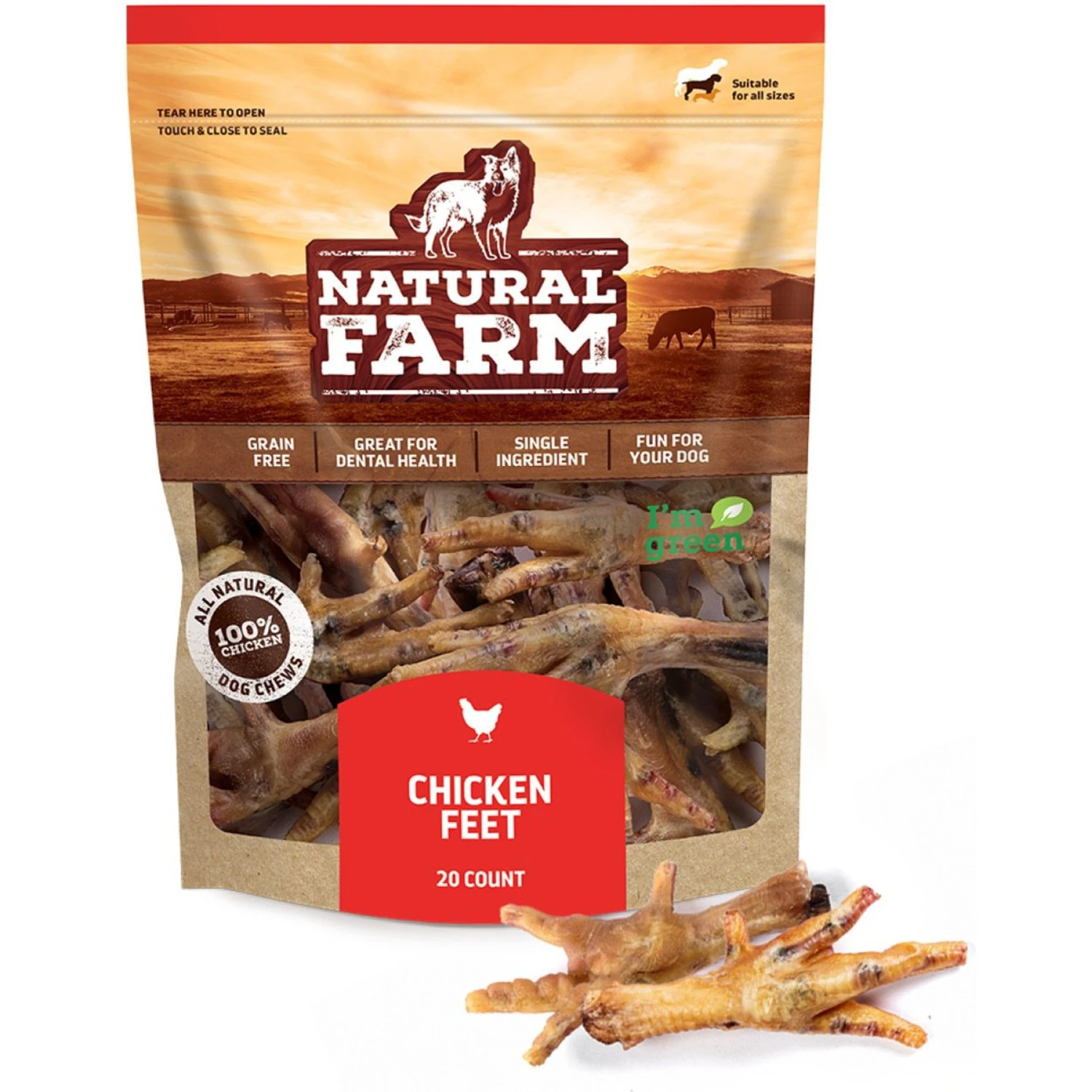 Natural Farm Chicken Feet Dog Treats, 20 Count 1 Natural Farm Chicken Feet Dog Treats, 20 Count