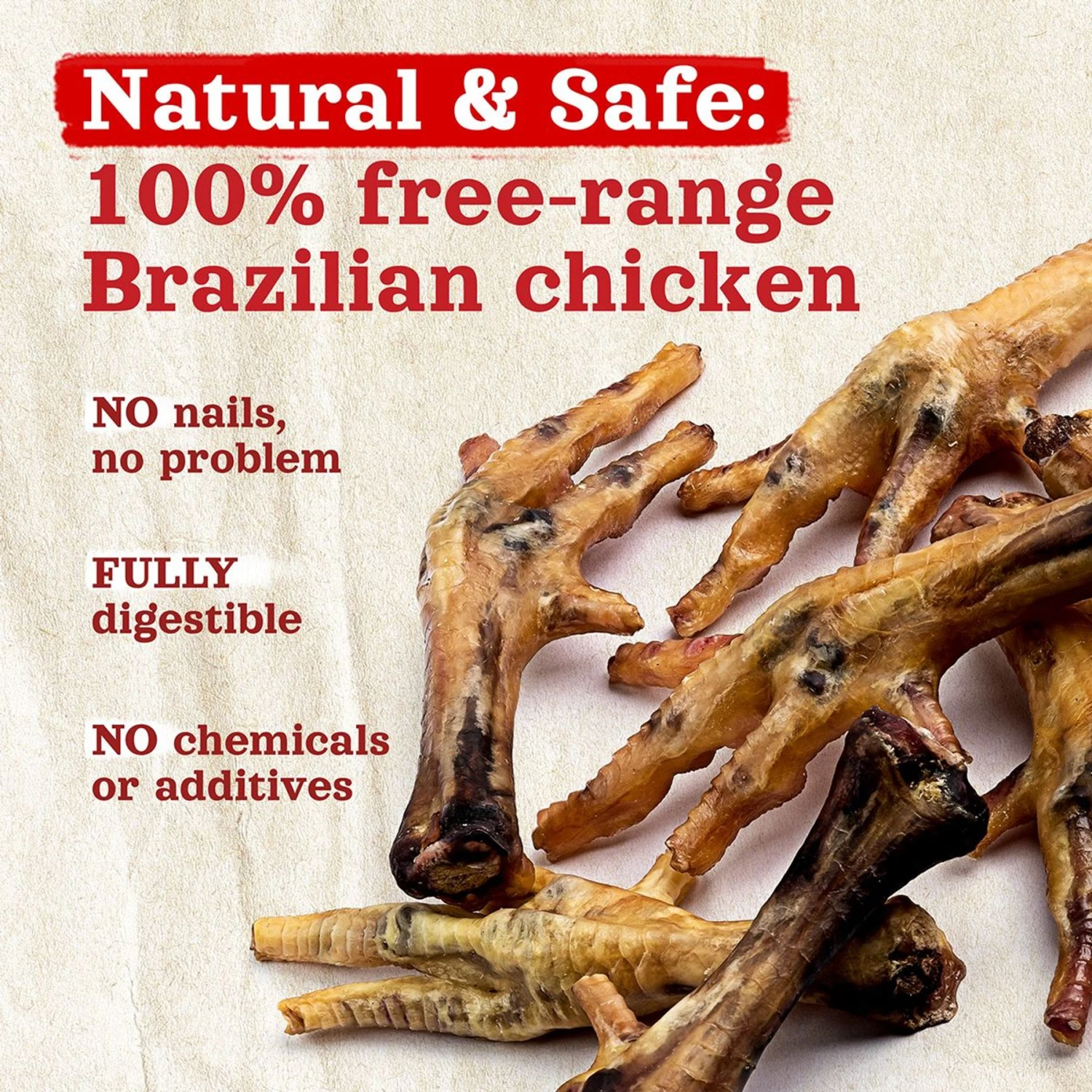 Natural Farm Chicken Feet Dog Treats, 20 Count 4 Natural Farm Chicken Feet Dog Treats, 20 Count - Image 4