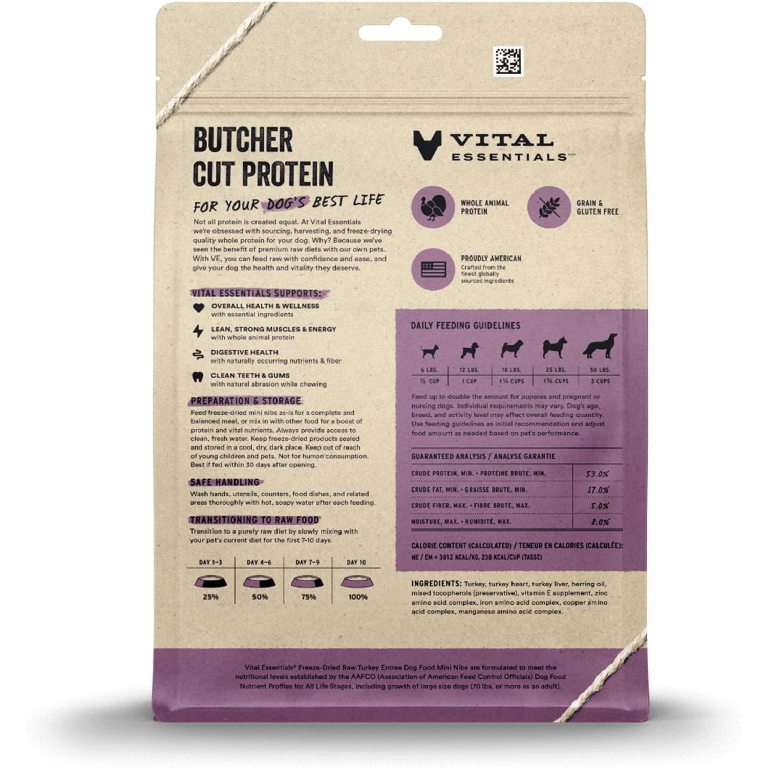 Vital Essentials Freeze-Dried Raw Turkey Entree Mini Nibs Dog Food 2 Vital Essentials Freeze-Dried Raw Turkey Entree Mini Nibs Dog Food - Image 2