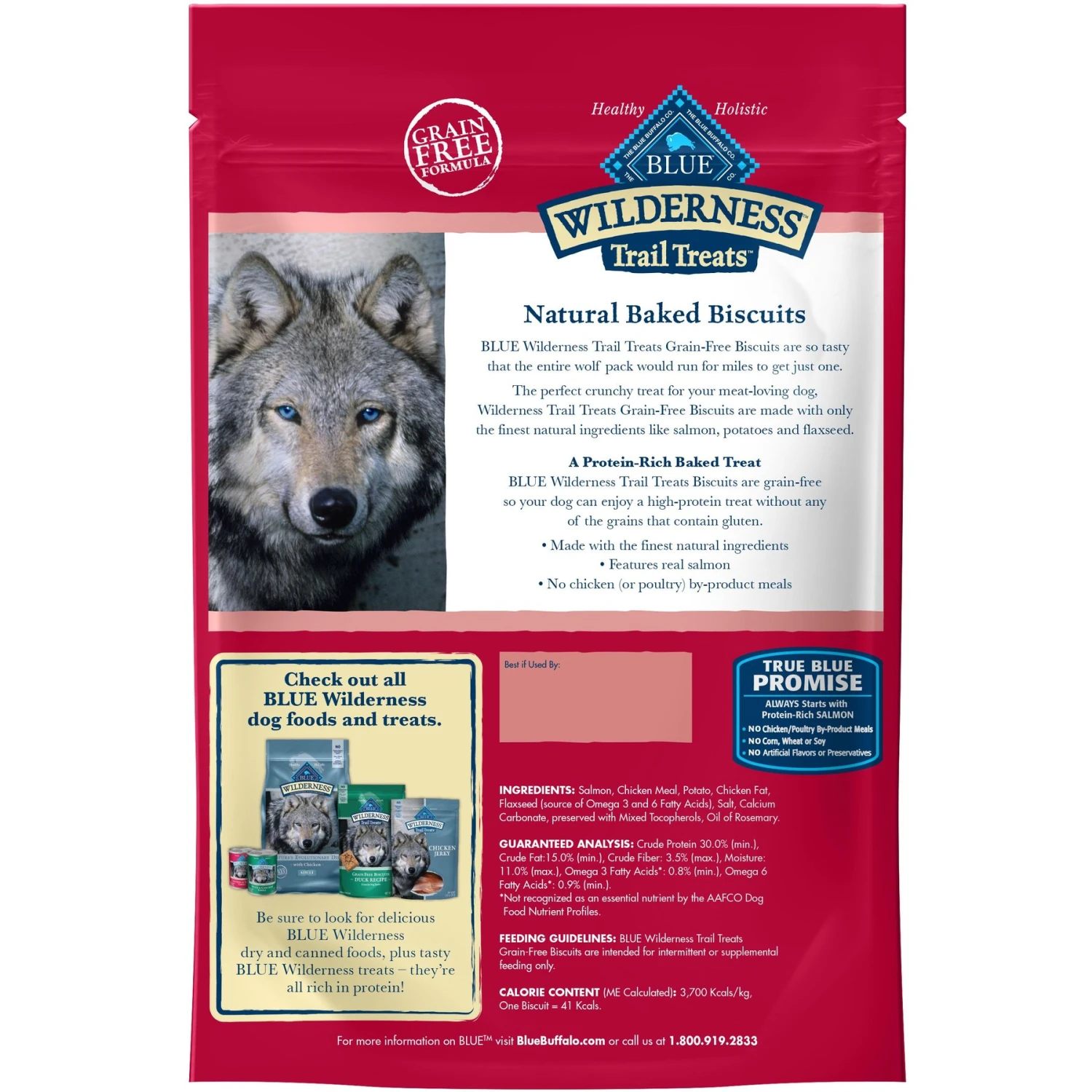 Blue Buffalo Wilderness Adult High Protein Natural Salmon & Wholesome Grains Dry Dog Food & Blue Buffalo Wilderness Trail Treats Grain-Free Salmon Biscuits Dog Treats 7 Blue Buffalo Wilderness Adult High Protein Natural Salmon & Wholesome Grains Dry Dog Food & Blue Buffalo Wilderness Trail Treats Grain-Free Salmon Biscuits Dog Treats - Image 7