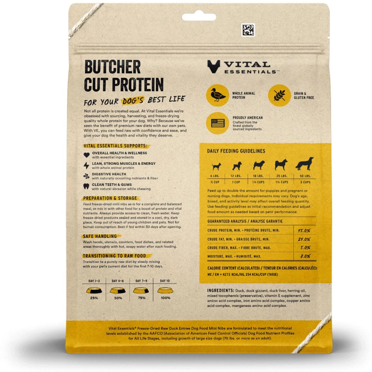 Vital Essentials Freeze-Dried Raw Duck Entree Mini Nibs Dog Food 2 Vital Essentials Freeze-Dried Raw Duck Entree Mini Nibs Dog Food - Image 2