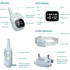 PATPET P628 2000-ft Waterproof Anti Bark Control With Remote Vibration & Beep Electric Dog Training Shock Collar, Small -Pawsphoria Sales Store 823654 PT7. AC SS1800 V1693491818