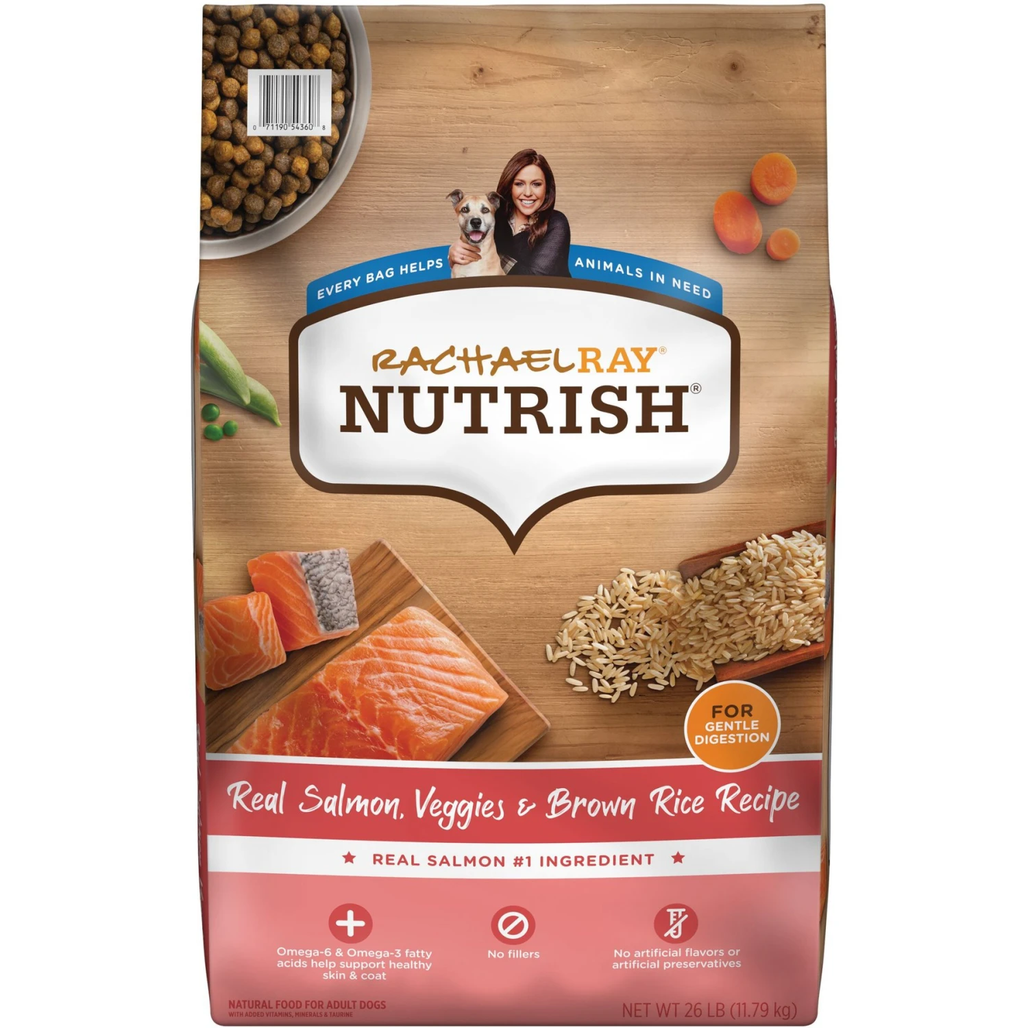 Rachael Ray Nutrish Real Salmon, Veggies & Brown Rice Recipe Gentle Digestion Dry Dog Food 1 Rachael Ray Nutrish Real Salmon, Veggies & Brown Rice Recipe Gentle Digestion Dry Dog Food