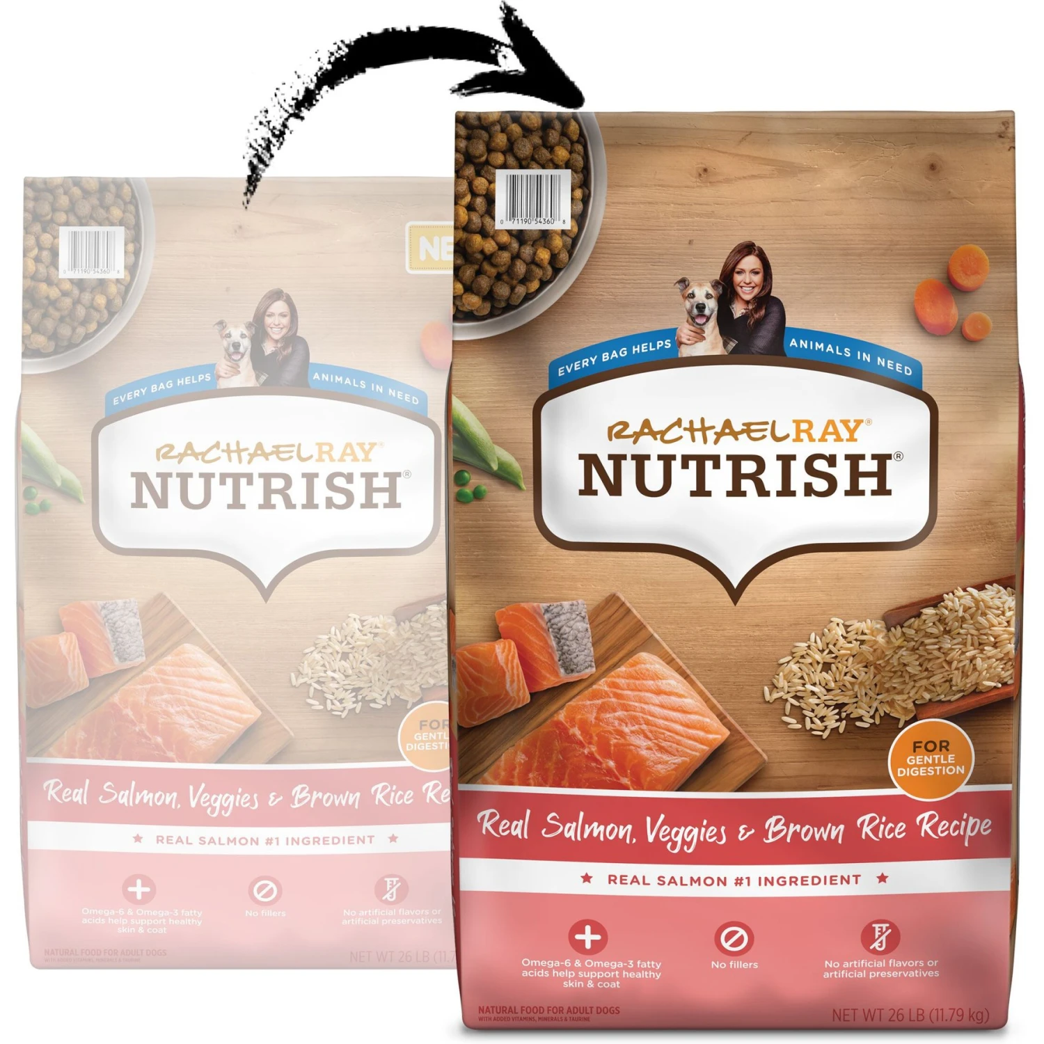 Rachael Ray Nutrish Real Salmon, Veggies & Brown Rice Recipe Gentle Digestion Dry Dog Food 2 Rachael Ray Nutrish Real Salmon, Veggies & Brown Rice Recipe Gentle Digestion Dry Dog Food - Image 2