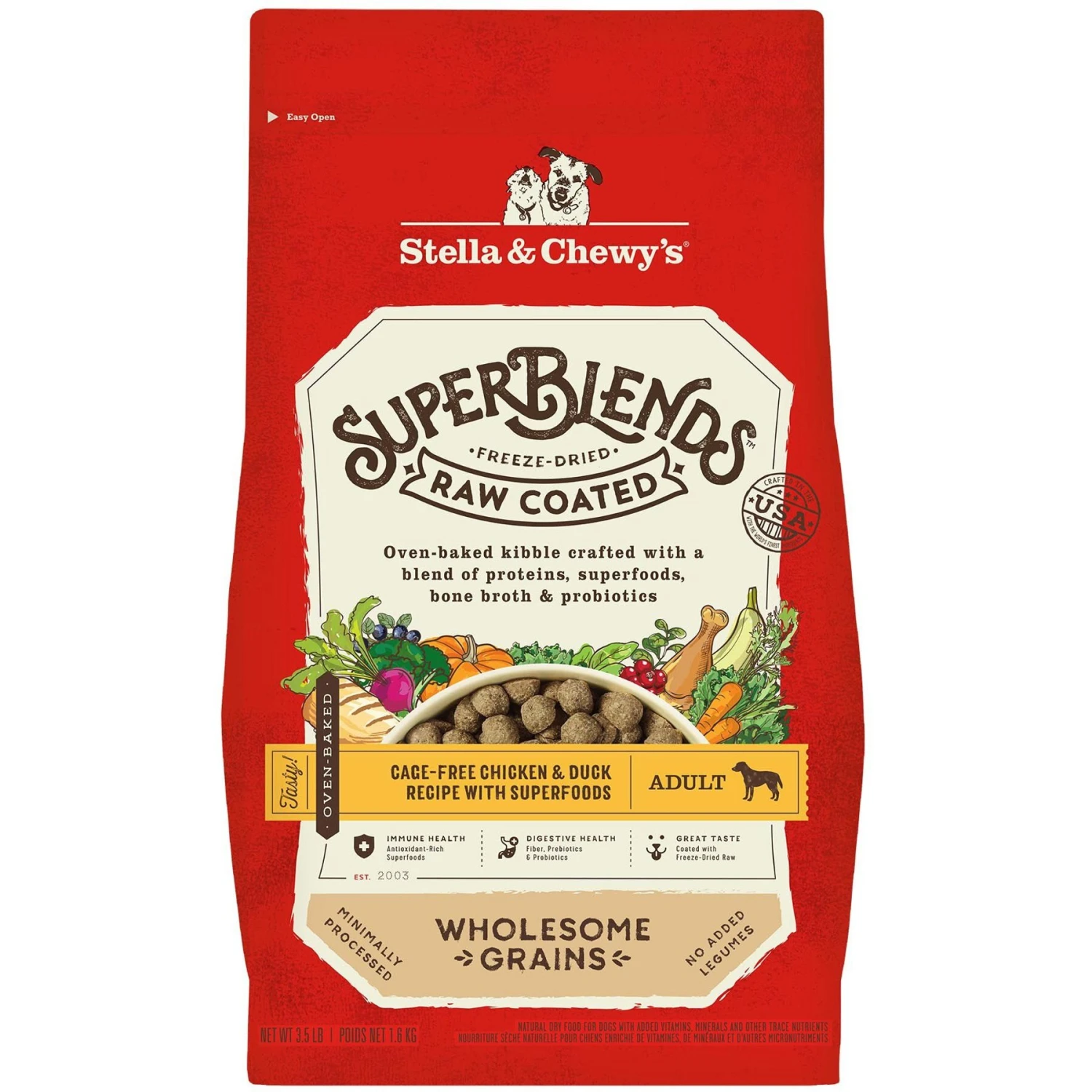 Stella & Chewy's SuperBlends Raw Coated Wholesome Grains Cage-Free Chicken & Duck Recipe With Superfoods Dry Dog Food 1 Stella & Chewy's SuperBlends Raw Coated Wholesome Grains Cage-Free Chicken & Duck Recipe With Superfoods Dry Dog Food