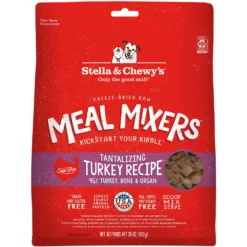 Stella & Chewy's Freeze-Dried Grain-Free Protein Rich Recipe Raw Tantalizing Turkey Meal Mixer Dog Food Topper, 35-oz Bag