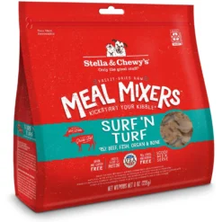 Stella & Chewy's Freeze-Dried Grain-Free Protein Rich Recipe Raw Surf & Turf Meal Mixer Dog Food Topper, 8-oz Bag