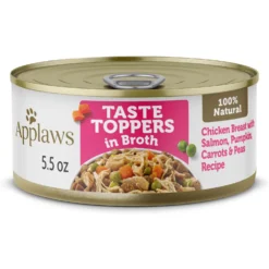 Applaws Taste Toppers Chicken Breast, Salmon & Vegetables In Broth Natural Wet Dog Food, 5.5-oz Pouch, Case Of 12