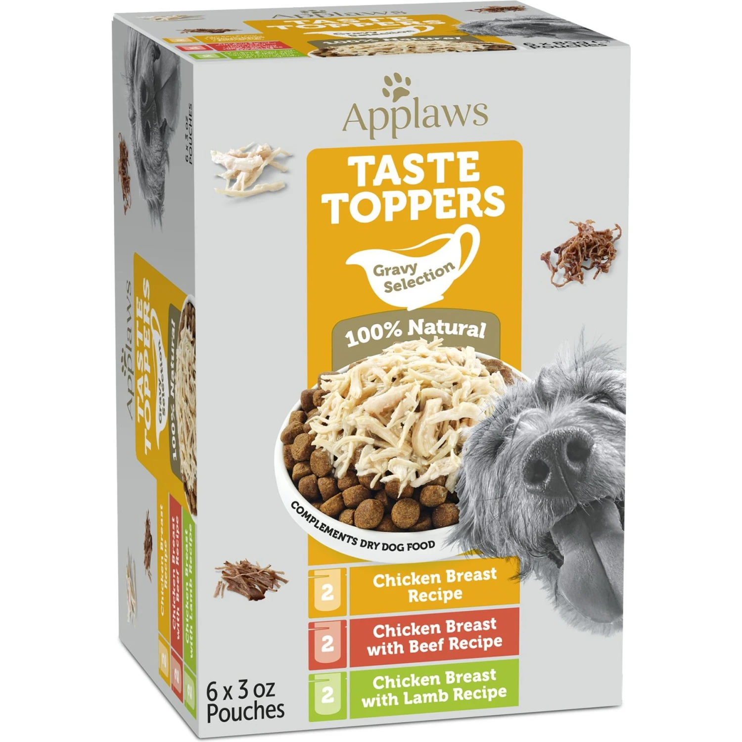 Applaws Taste Toppers Gravy Selection Natural Wet Dog Food, 3-oz Pouch, Case Of 12 1 Applaws Taste Toppers Gravy Selection Natural Wet Dog Food, 3-oz Pouch, Case Of 12