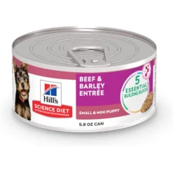 Hill's Science Diet Puppy Small & Mini Beef & Barley Entrée Canned Dog Food, 5.8-oz Can, 24 Count