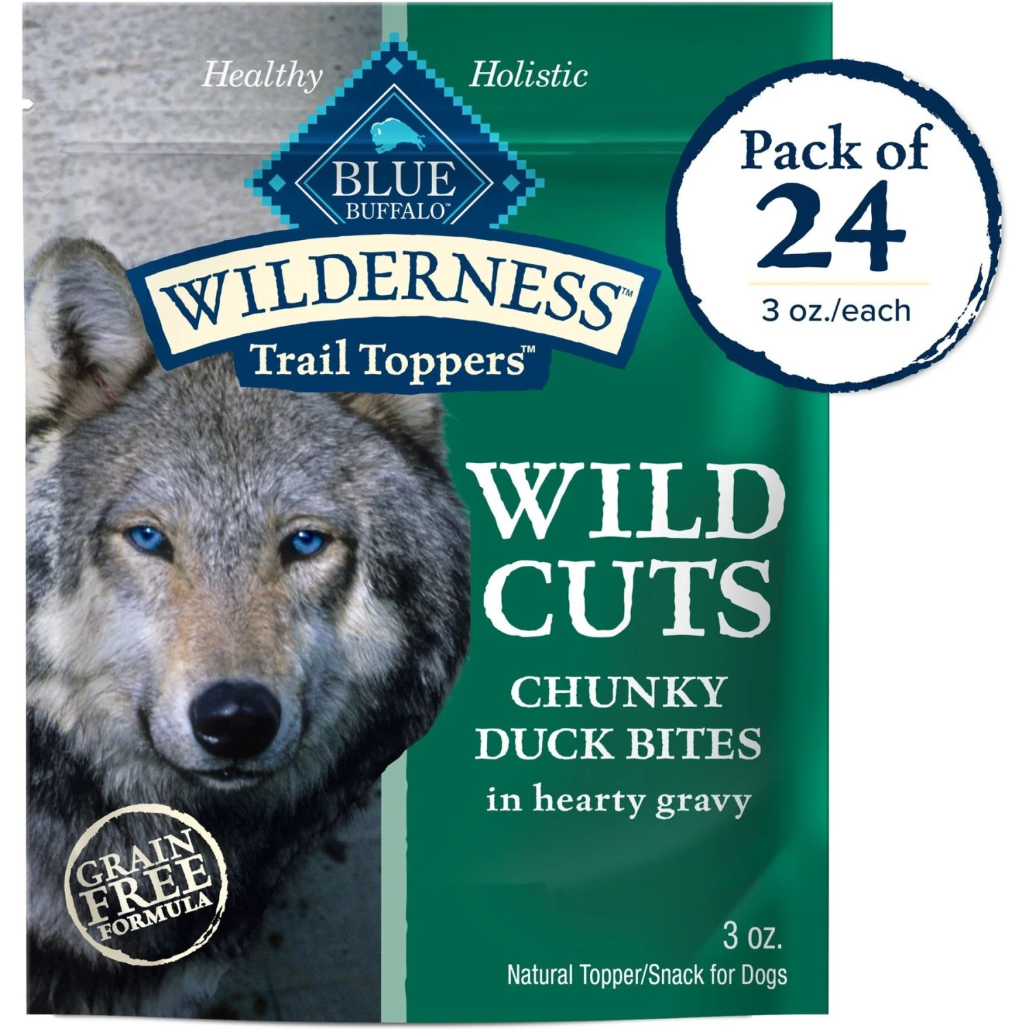 Blue Buffalo Wilderness Trail Toppers Wild Cuts Chunky Duck Bites In Hearty Gravy Grain-Free Dog Food Topper 1 Blue Buffalo Wilderness Trail Toppers Wild Cuts Chunky Duck Bites In Hearty Gravy Grain-Free Dog Food Topper