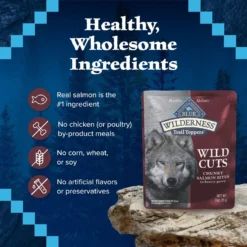 Blue Buffalo Wilderness Trail Toppers Wild Cuts Chunky Salmon Bites In Hearty Gravy Grain-Free Dog Food Topper 12 Blue Buffalo Wilderness Trail Toppers Wild Cuts Chunky Salmon Bites In Hearty Gravy Grain-Free Dog Food Topper -Pawsphoria Sales Store 84138 PT5. AC SS1800 V1646790096