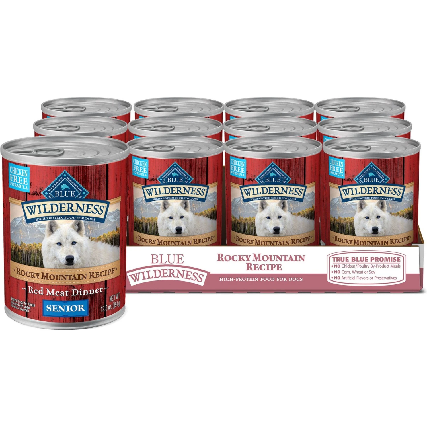 Blue Buffalo Wilderness Rocky Mountain Recipe Red Meat Dinner Senior Grain-Free Canned Dog Food 1 Blue Buffalo Wilderness Rocky Mountain Recipe Red Meat Dinner Senior Grain-Free Canned Dog Food