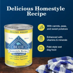 Blue Buffalo Homestyle Recipe Healthy Weight Chicken Dinner With Garden Vegetables & Brown Rice Canned Dog Food -Pawsphoria Sales Store 84158 PT3. AC SS1800 V1689283211