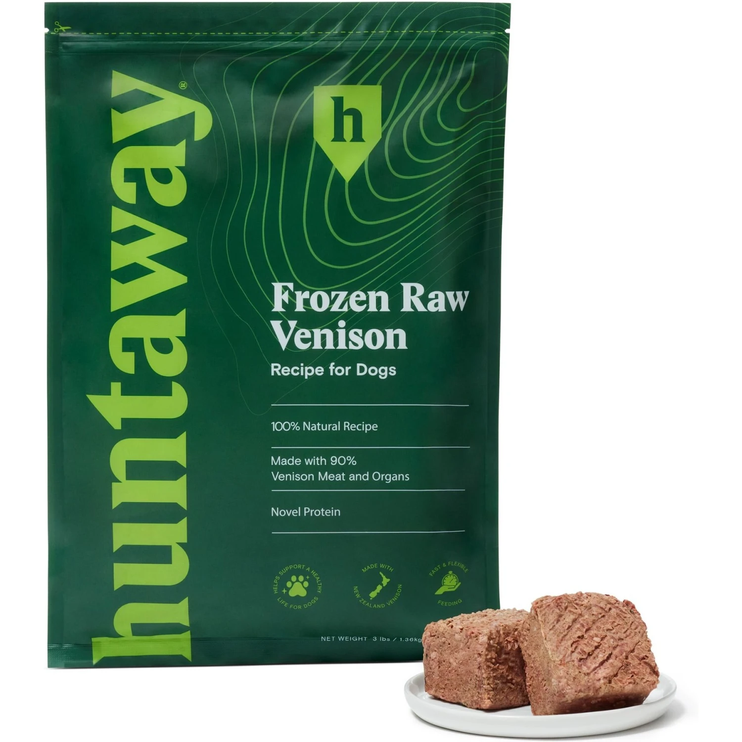 Huntaway Frozen Wild Venison Raw Dog Food, 3-lb Bag, Case Of 3 1 Huntaway Frozen Wild Venison Raw Dog Food, 3-lb Bag, Case Of 3