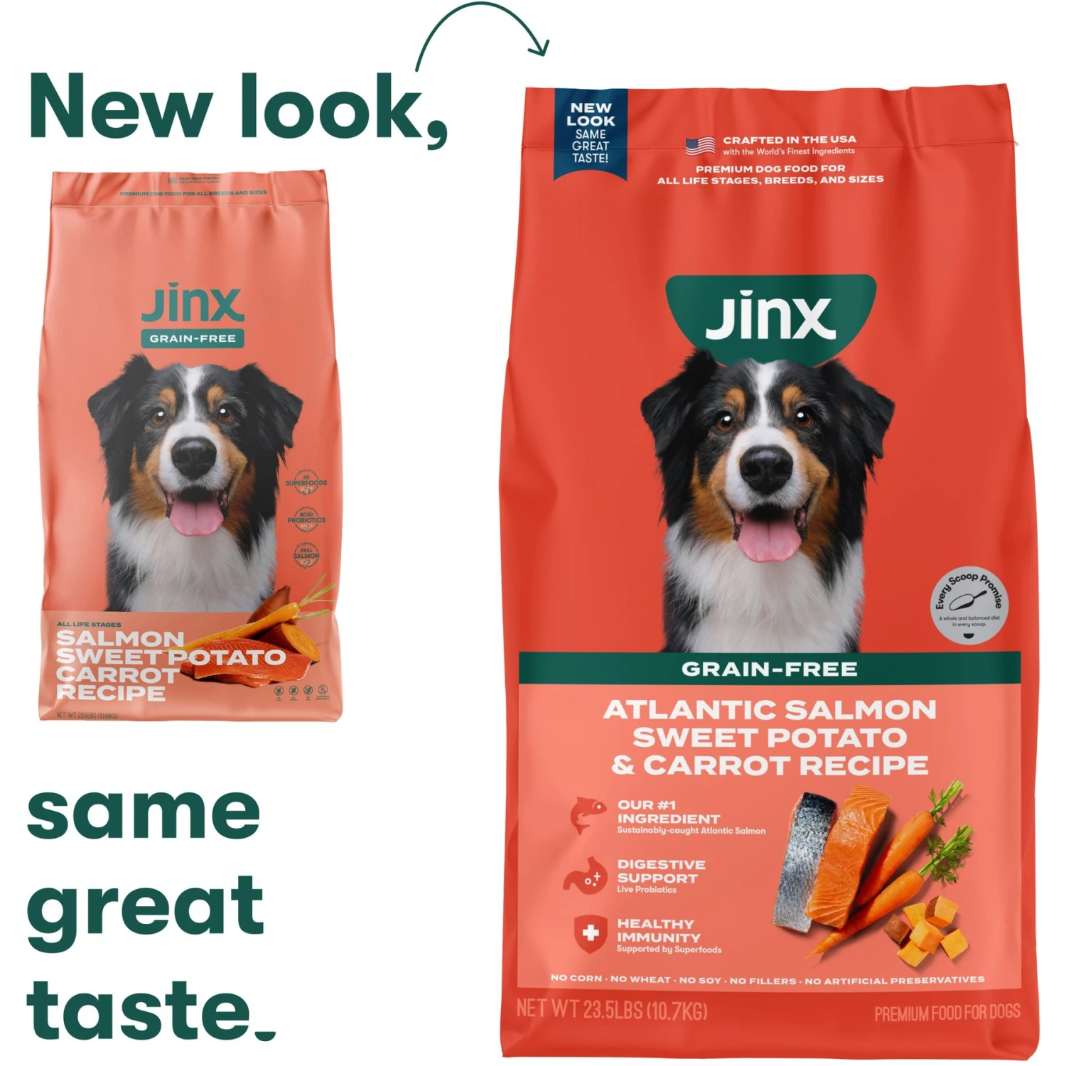 Jinx Salmon, Sweet Potato & Carrot ALS Kibble Dog Dry Food 2 Jinx Salmon, Sweet Potato & Carrot ALS Kibble Dog Dry Food - Image 2
