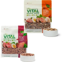 Freshpet Vital Beef & Lamb Grain-Free Fresh Dog Food & Freshpet Vital Chicken, Beef, Salmon & Egg Recipe Grain-Free Fresh Dog Food