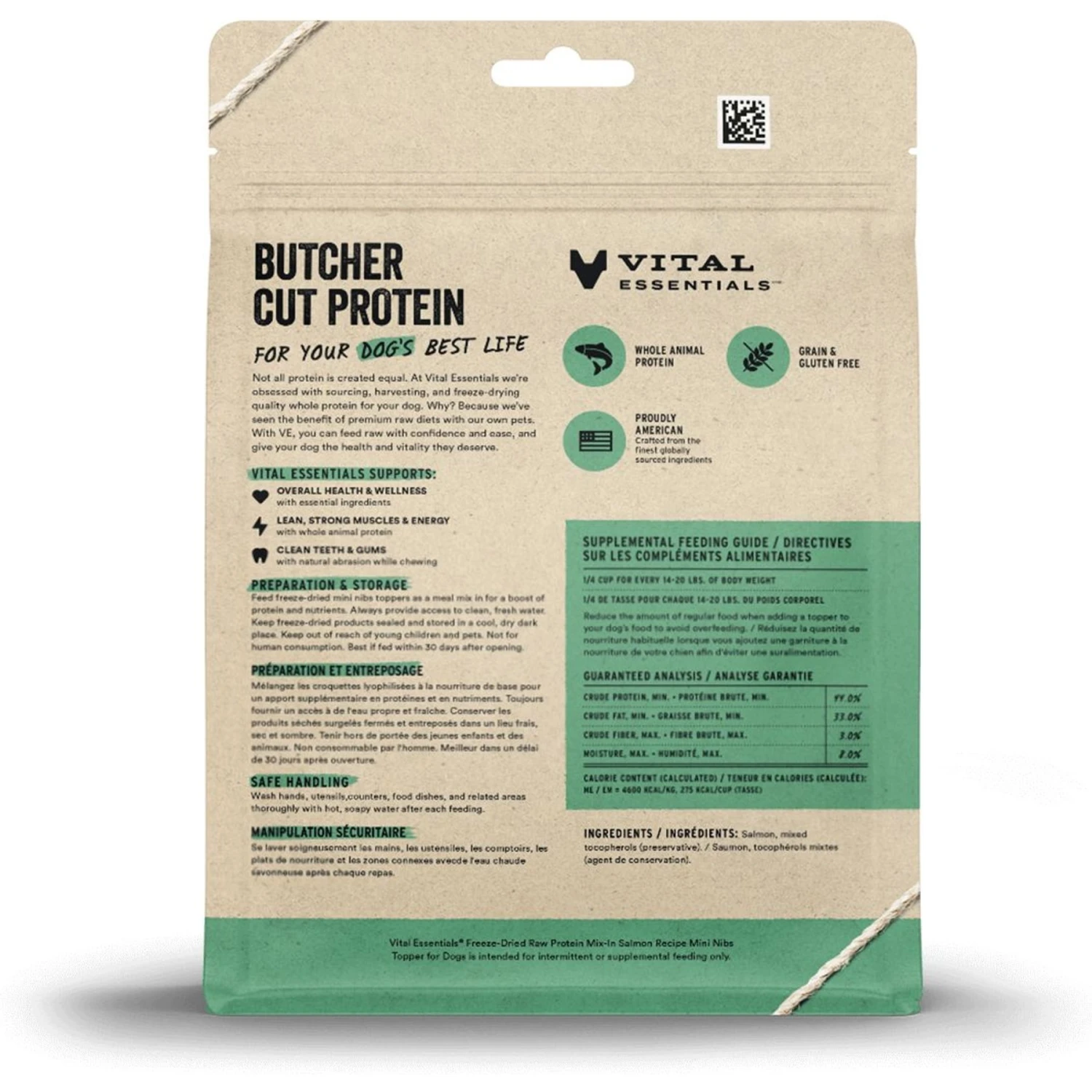 Vital Essentials Protein Mix-In Salmon Recipe Mini Nibs Grain-Free Freeze-Dried Raw Dog Food Topper 2 Vital Essentials Protein Mix-In Salmon Recipe Mini Nibs Grain-Free Freeze-Dried Raw Dog Food Topper - Image 2