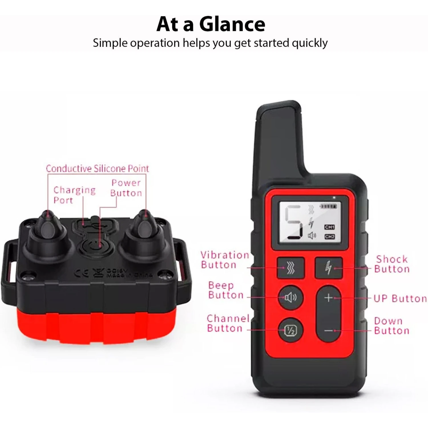 Luckypets IPX7 Waterproof Reveiver, Rechargable & 1640-ft Remote Range Dog Collar, Red 8 Luckypets IPX7 Waterproof Reveiver, Rechargable & 1640-ft Remote Range Dog Collar, Red - Image 8